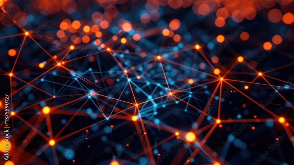 Black network background with glowing neon connections. Black network background with glowing neon connections.