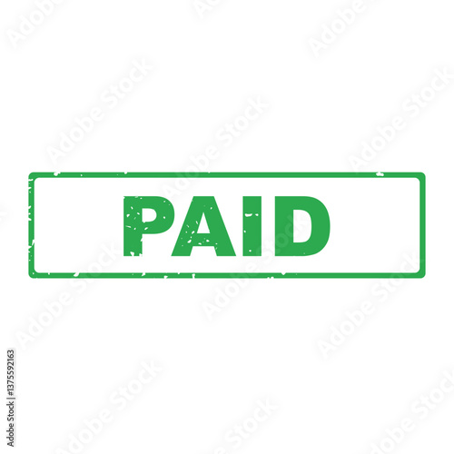 Green Paid Stamp with Grunge Effect – High-Quality Distressed Design