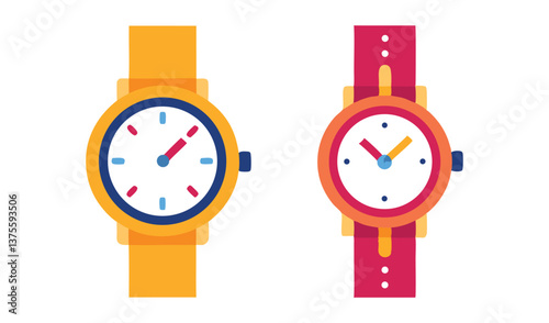-two-watches-on-a-white-background--analog-watch-a.eps