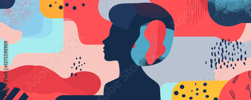 Abstract colorful geometric silhouette and shapes pattern – vector.