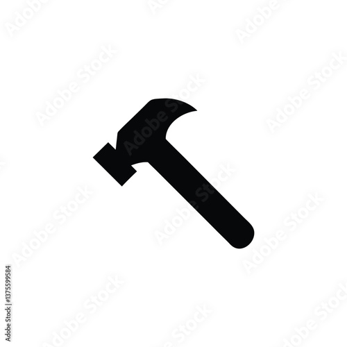 Black hammer silhouette on white background