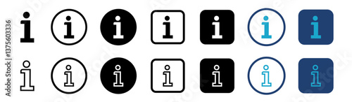 Info icons set. Information icon on isolated on white background. Info button.