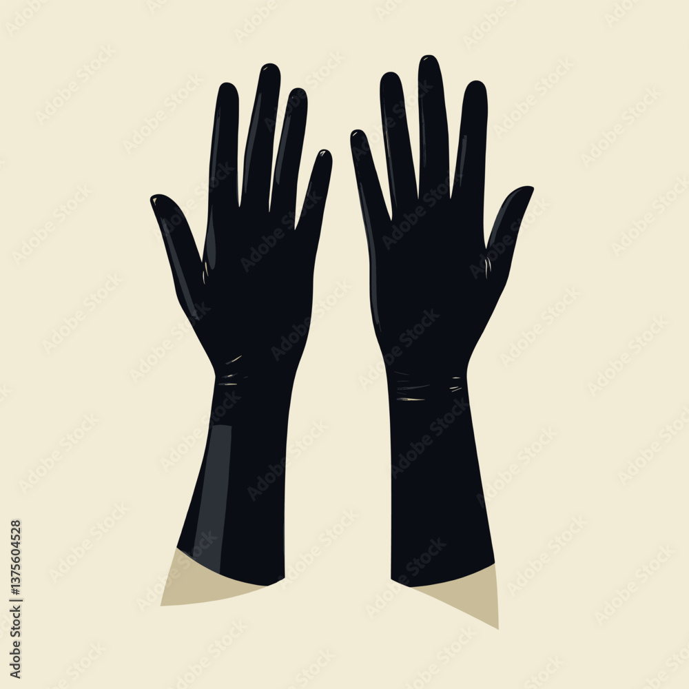 Obraz premium Black gloves on light background