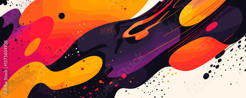 Colorful abstract flow with dynamic shapes and textures in a modern design - vector.