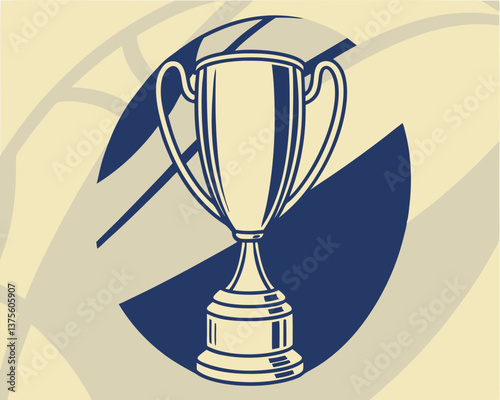 Stylized golden trophy cup illustration for awards and recognition.
