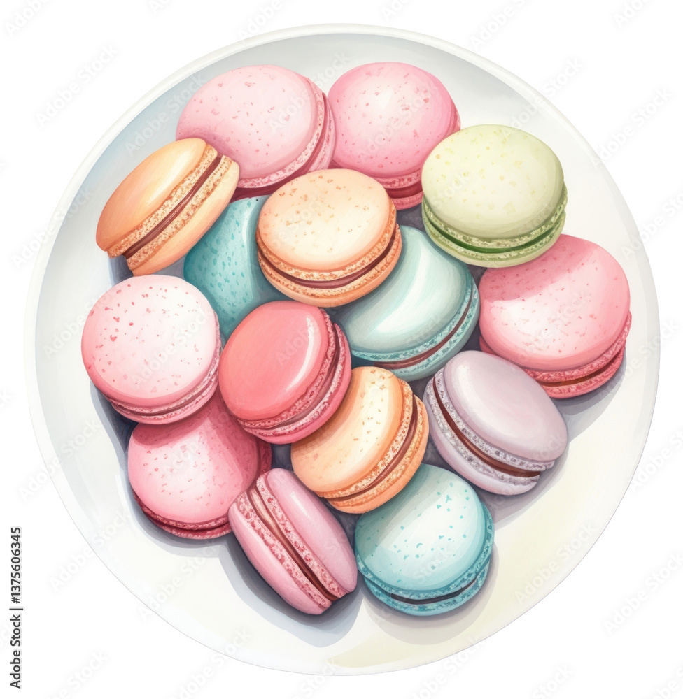 Obraz premium PNG Macarons food white background confectionery.