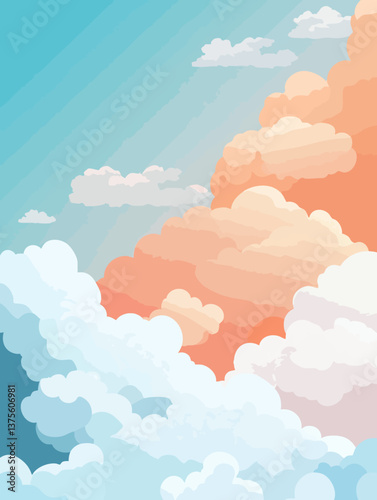 Pastel Cloudscape Illustration