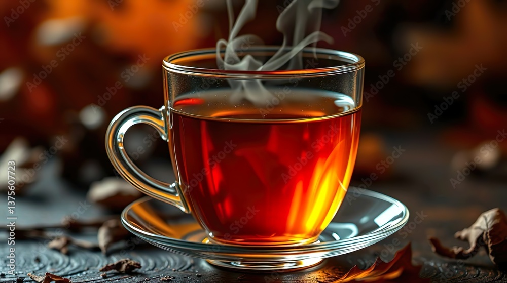 Image of a delicate glass teacup. Image of a delicate glass teacup.