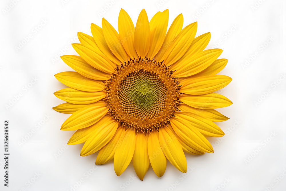 Obraz premium Beautiful sunflower on a white background