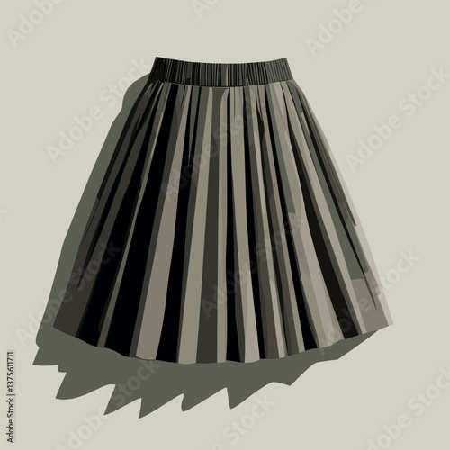 Elegant beige pleated skirt on neutral background: fashion and style object display