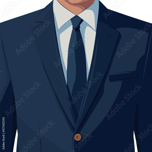 Caucasian male in formal suit and tie