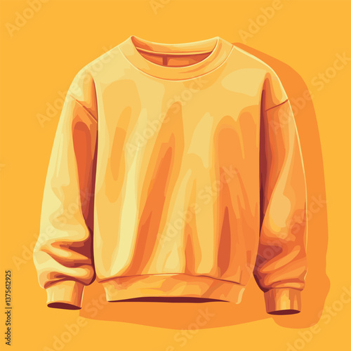 Vibrant yellow sweatshirt on yellow background with dramatic shadows