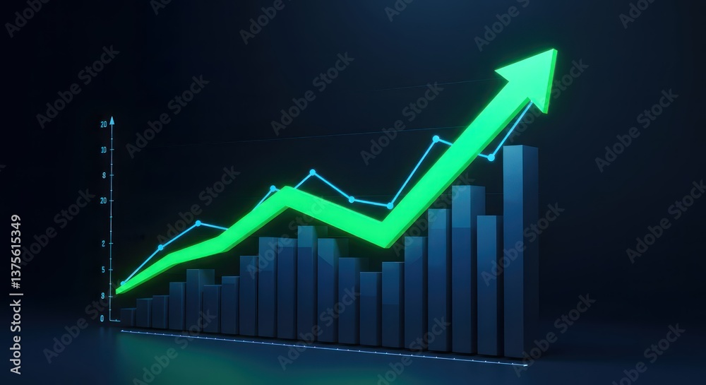 Growth Chart with Upward Trend, and Success. Growth Chart with Upward Trend, and Success.
