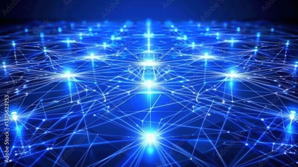 Fototapeta premium Abstract network background with glowing digital connections.