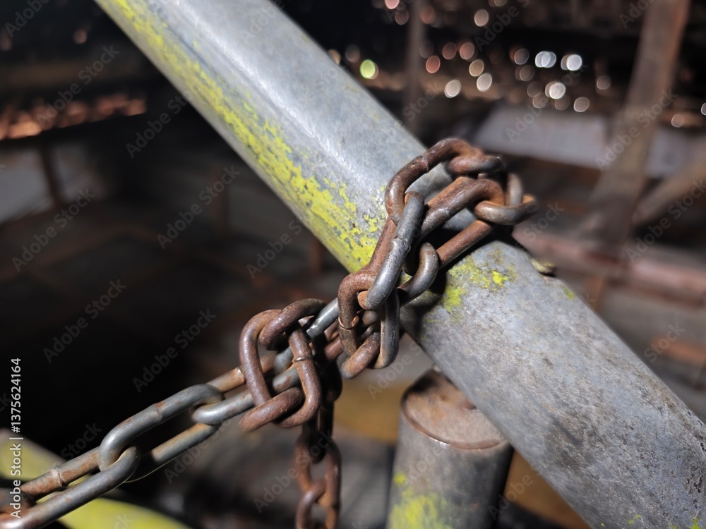 Naklejka premium close up of rusty chain