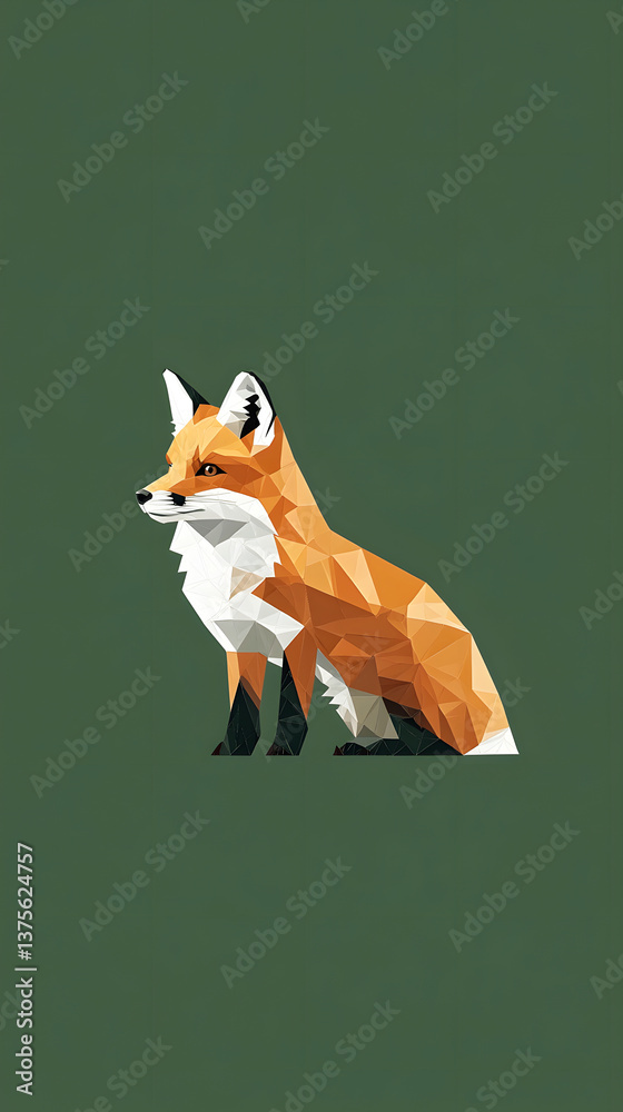 Obraz premium Geometric Fox Portrait