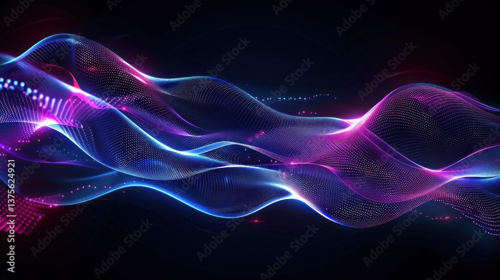 Fototapeta premium Digital network background with glowing lines and data flow.
