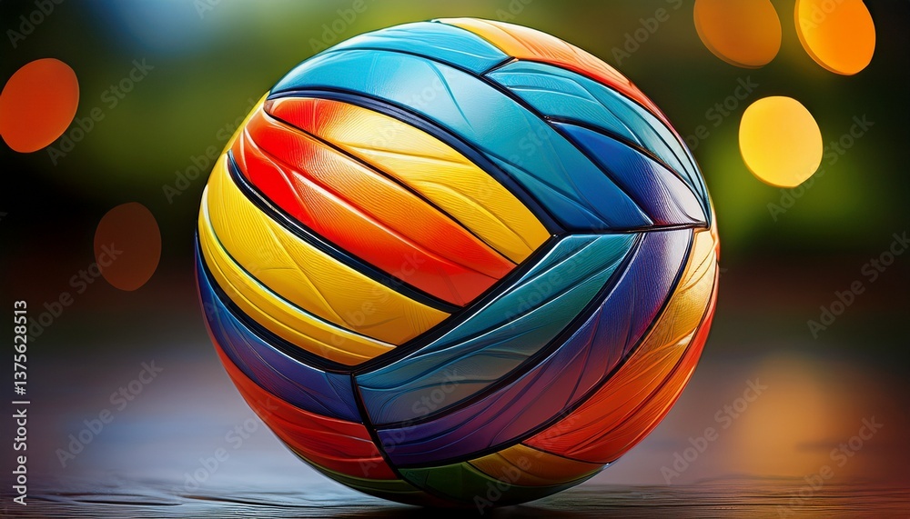 Fototapeta premium colorful volleyball designed for outdoor games cut out stock