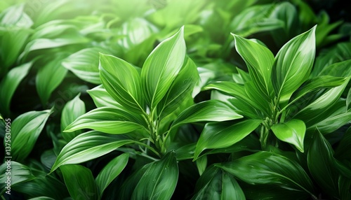 Wallpaper Mural vibrant green plant with glossy leaves symbolizing growth and vitality in nature Torontodigital.ca