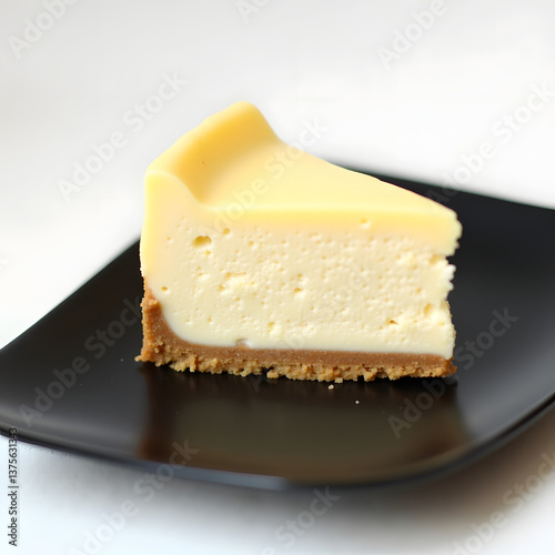 Cheesecake Slice on Black Plate