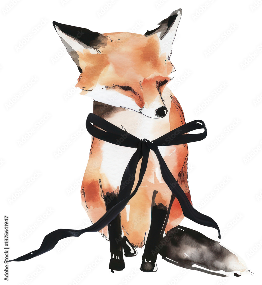 Naklejka premium PNG Fox illustration wildlife animal.