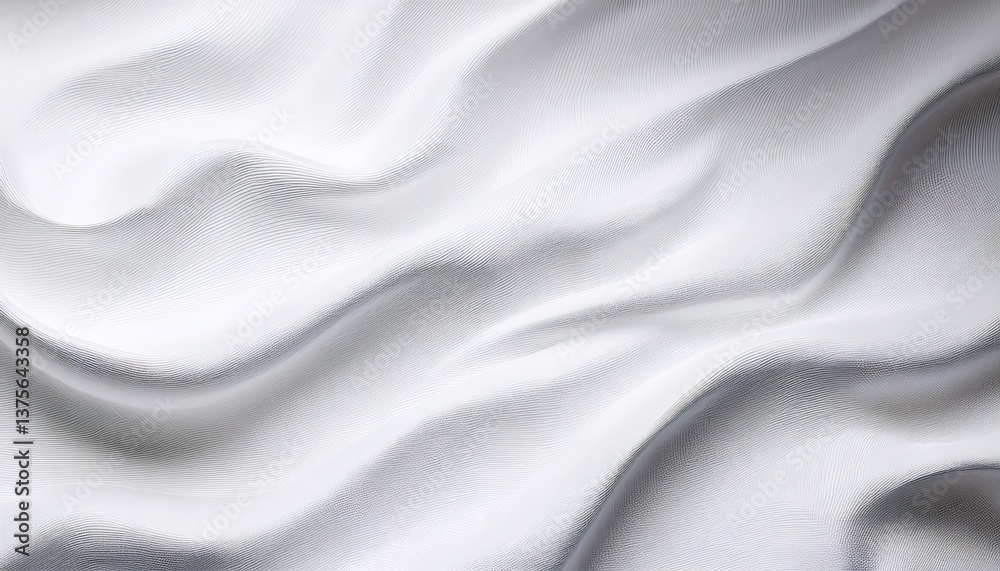 Obraz premium Delicate white silk billowing softly, casting gentle shadows, embodying refined elegance for sophisticated design compositions