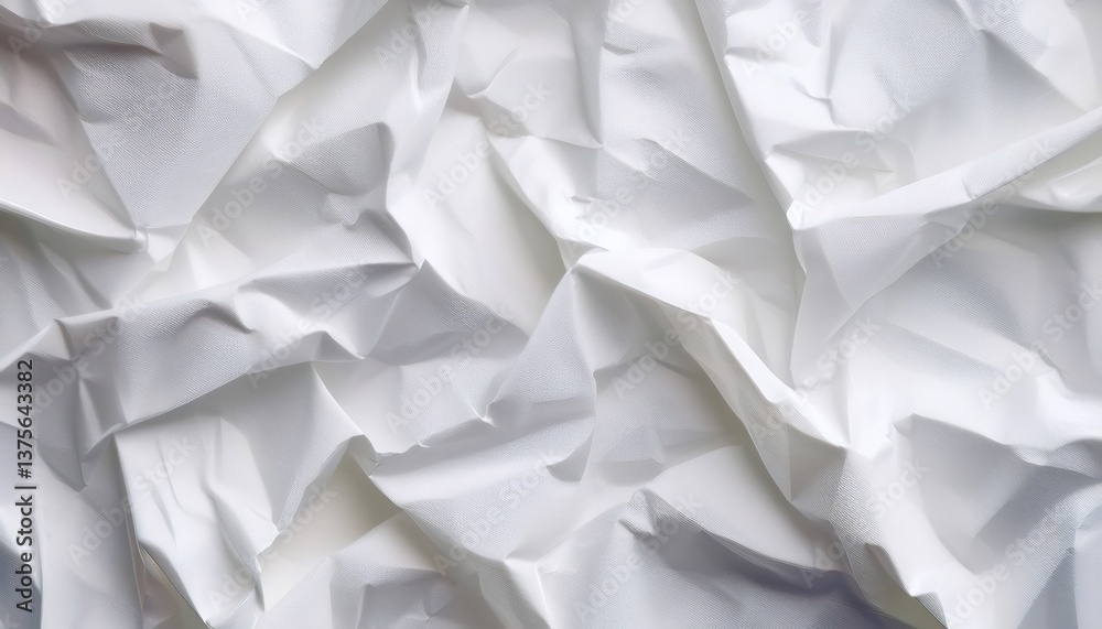 Crumpled white paper revealing delicate creases, intricate folds with soft shadows. Textural surface providing visual depth for graphic design, artistic backgrounds, creative compositions Crumpled white paper revealing delicate creases, intricate folds with soft shadows. Textural surface providing visual depth for graphic design, artistic backgrounds, creative compositions