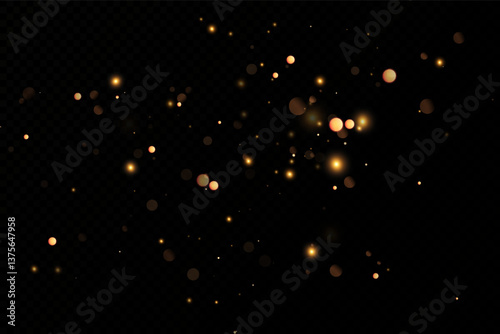 Dust light particles. For postcards, Christmas, holiday, congratulations. Light effect, shine
