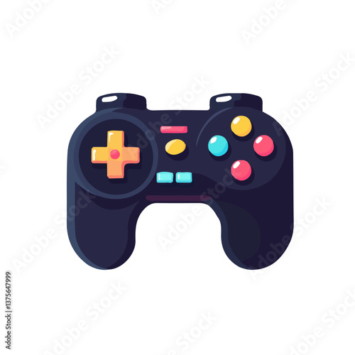 Flat vector joystick, minimalist design, isolated on a white background.


