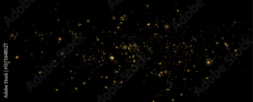 Dust light particles. For postcards, Christmas, holiday, congratulations. Light effect, shine