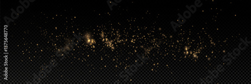 Dust light particles. For postcards, Christmas, holiday, congratulations. Light effect, shine