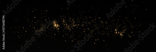 Dust light particles. For postcards, Christmas, holiday, congratulations. Light effect, shine