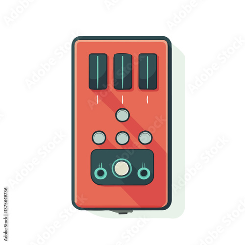 Flat vector bass pedal, minimalist design, isolated on a white background.

