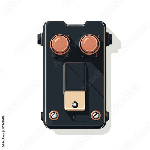 Flat vector drum pedal, minimalist design, isolated on a white background.

