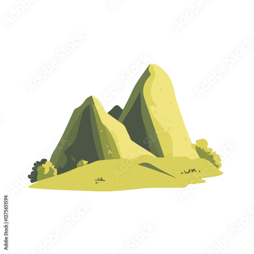 Flat vector hidden valley, minimalist design, isolated on a white background.

