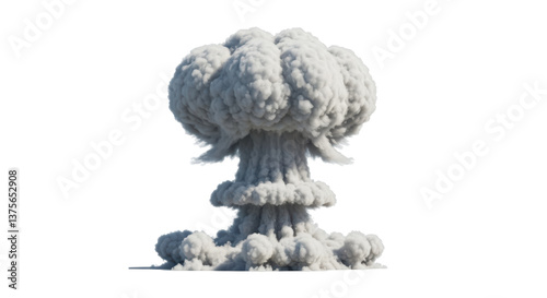 Cuadro en lienzo Isolated Mushroom Cloud Atomic Explosion Devastation