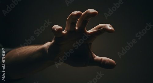 hands on black background