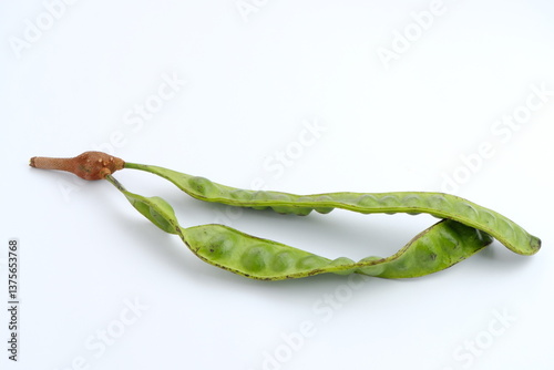 Pete or Petai beans, usually eaten raw or for other cooking ingredients. Popularly known as stink bean.
