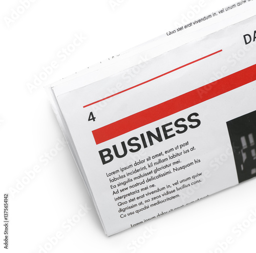 Folded newspaper isolated o...
