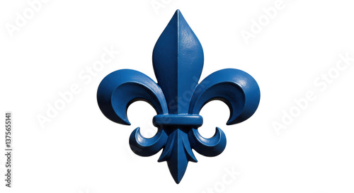 Isolated Blue Fleur de Lis Symbol Royal Heraldic