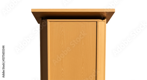 Isolated Wooden Podium Presentation Speech Lectern