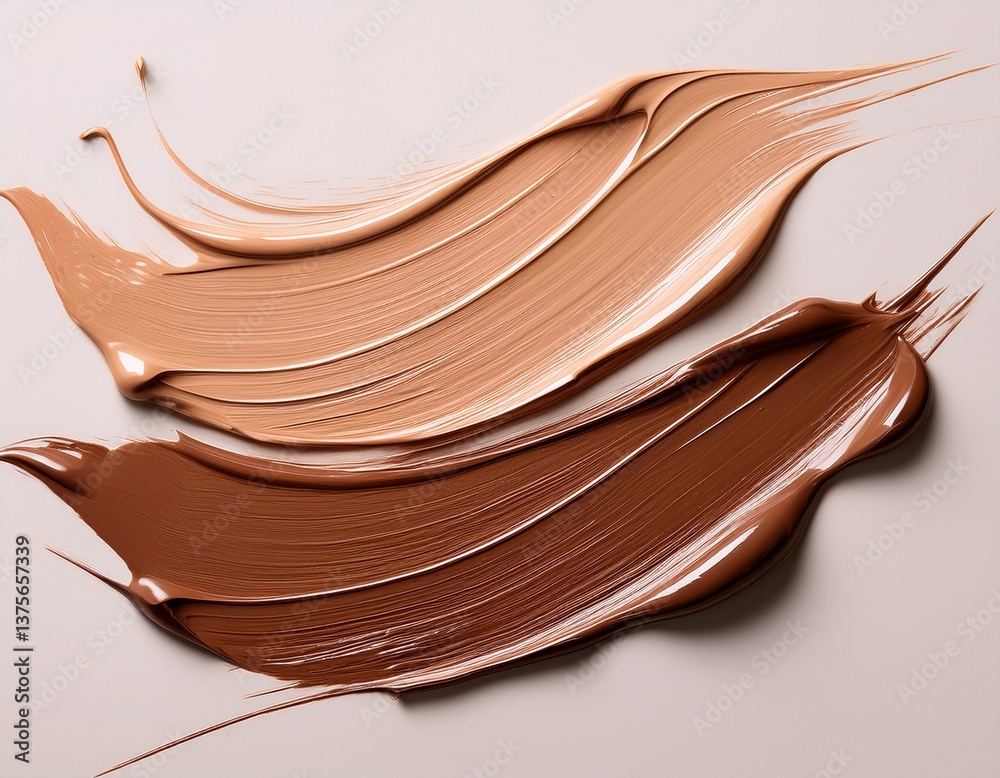 a close up view of two strokes of brown paint on a clean surface the texture and color variations of the paint strokes create an appealing visual a close up view of two strokes of brown paint on a clean surface the texture and color variations of the paint strokes create an appealing visual