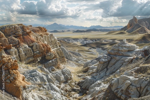 A breathtaking view of a canyon carved by wind and topaz, showcasing the rugged beauty of the Utah desert, A rocky canyon carved out by centuries of wind and water erosion