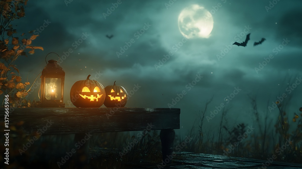 Fototapeta premium halloween night scene 