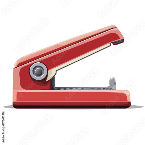 Flat vector stapler, minimalist design, isolated on a white background.

