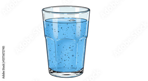 Isolated Glass of Refreshing Sparkling Water