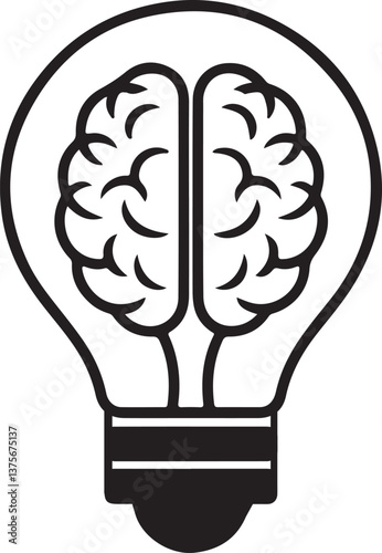Human head with light bulb symbolizing energy and innovation