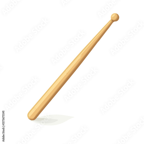 Flat vector drumstick tip, minimalist design, isolated on a white background.

