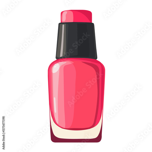 Flat vector nail polish, minimalist design, isolated on a white background.

