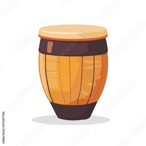 Flat vector percussion shaker, minimalist design, isolated on a white background.

